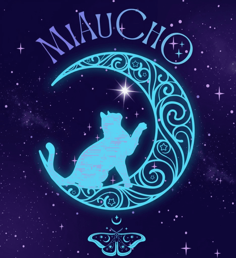 Logotipo do Miauchó: um gato sobre a lua crescente